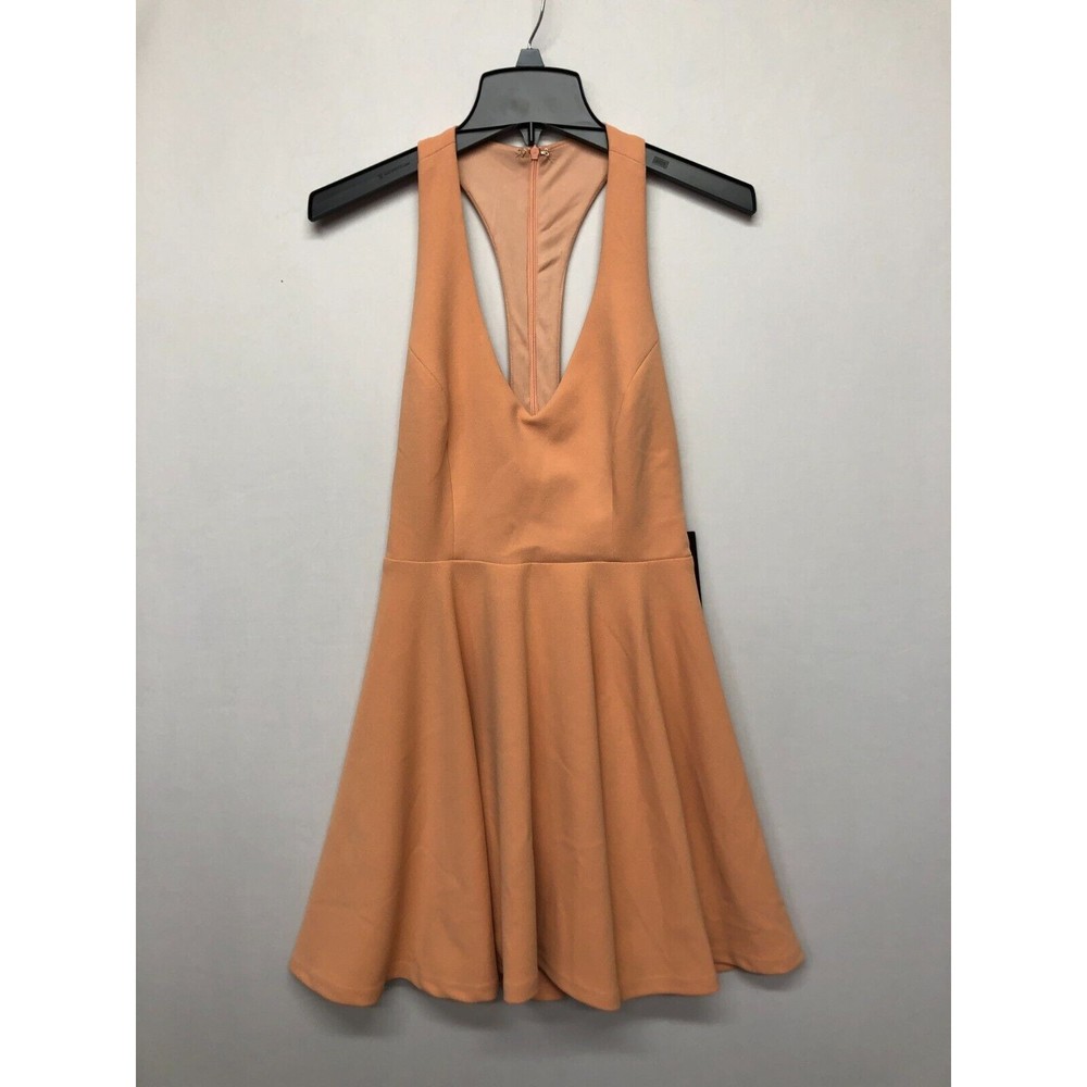 NWT Lulus Women Lawson Peach Skater Dress Size Medium Polyester Blend M117 -24
